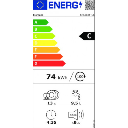 SIEMENS SN63EX14CE 60 ΠΛΗΡΩΣ Πλυντ. πιάτων Black SIEMENS SN63EX14CE 60 ΠΛΗΡΩΣ Πλυντ. πιάτων Black