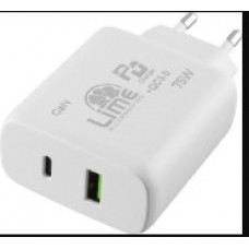 LIME Type-C 3.0 USB 3.0 Dual SuperFast Travel 75W Φορτιστής