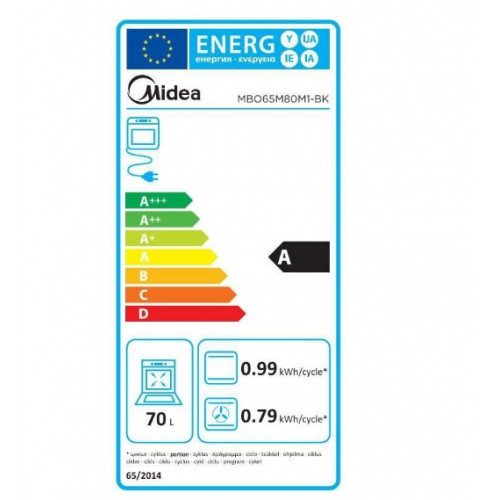 MIDEA MBO65M80M1-BK Φούρνοι Black MIDEA MBO65M80M1-BK Φούρνοι Black