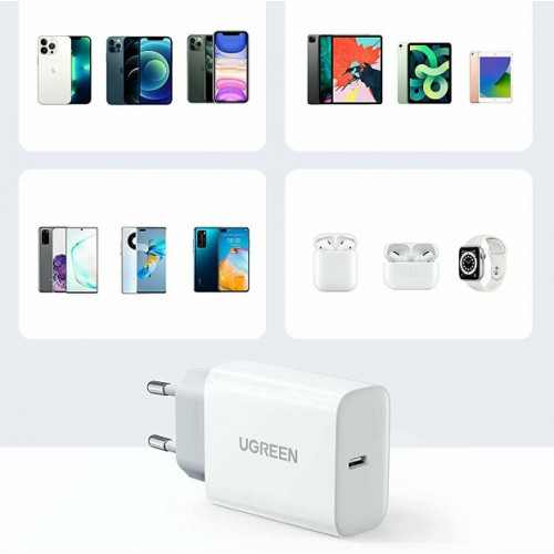 UGREEN CHARGER PD CD137 COMBO+TYPE C/i6 Φορτιστής WHITE UGREEN CHARGER PD CD137 COMBO+TYPE C/i6 Φορτιστής WHITE